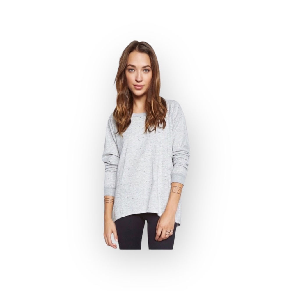 new Michael Lauren ✶ Zuma Sweater ✶ Back Lace Up Sweatshirt ✶ Heather Grey ✶ S - Picture 3 of 16